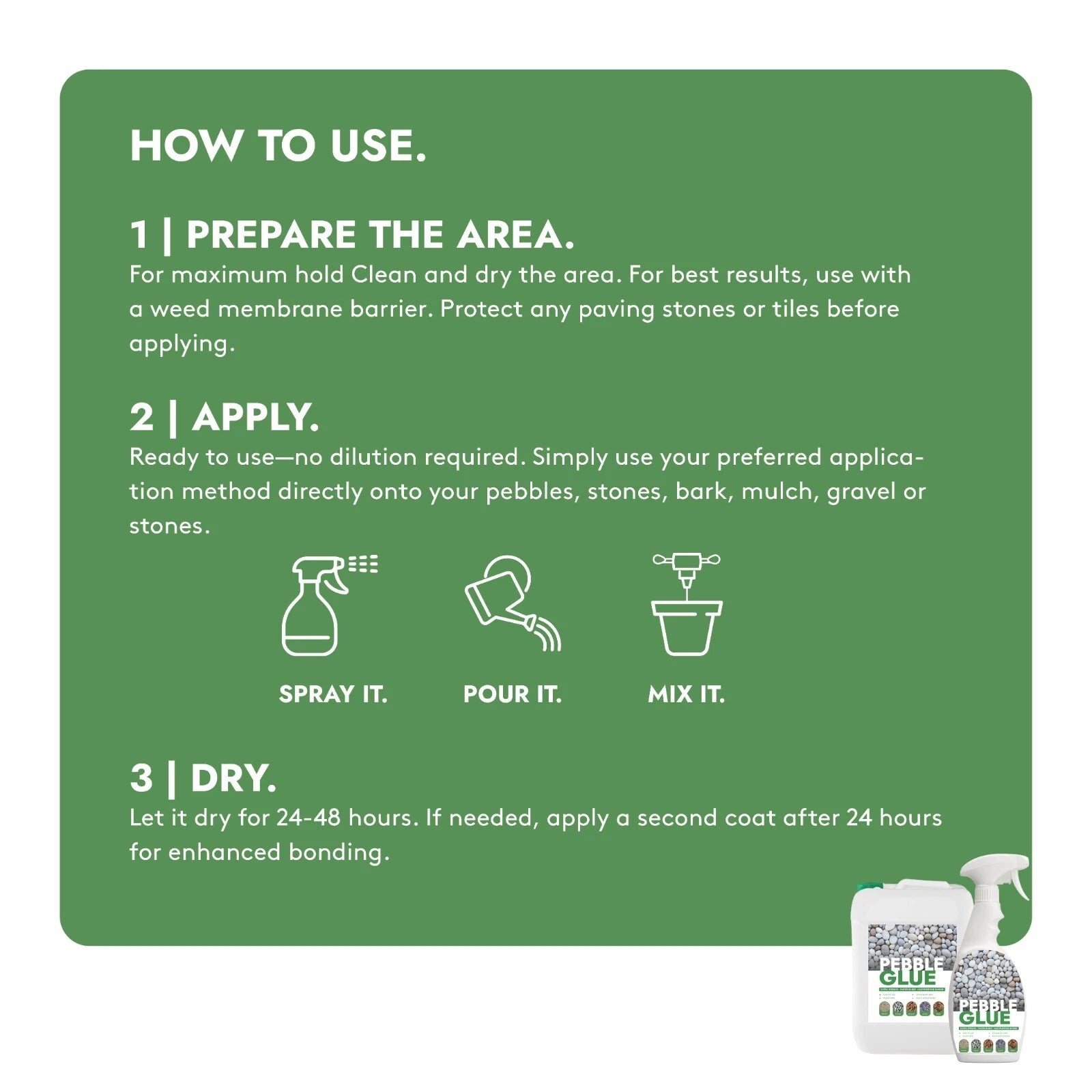 how to use pebble glue