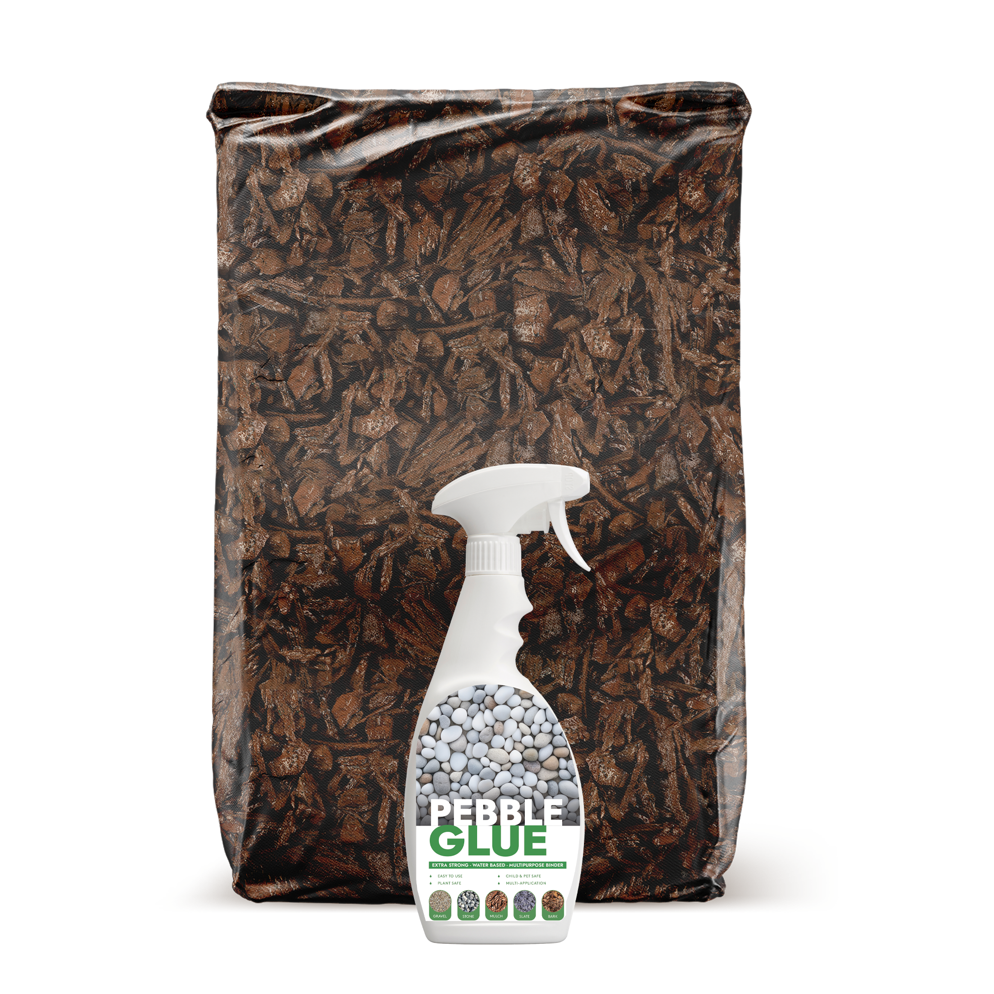 Rubber Mulch & Pebble Glue Kit | Acorn Brown | 1sqm