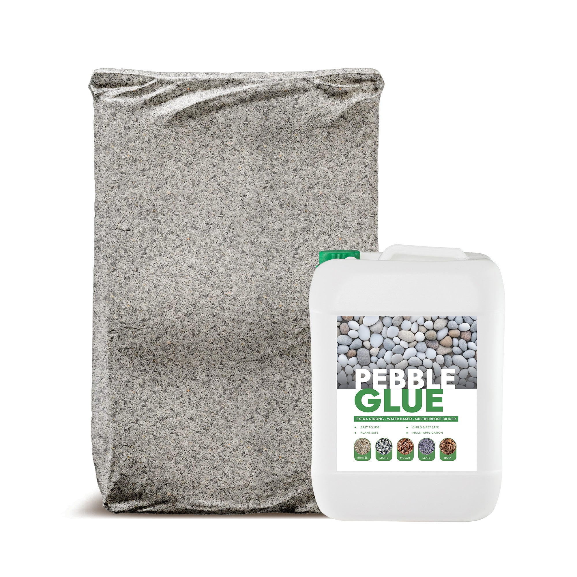Marble Decorative Aggregate & Pebble Glue Kit | Light Grey | 3.5–4sqm