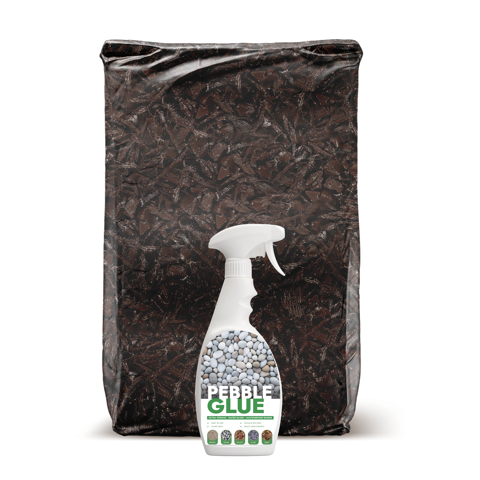 Rubber Mulch & Pebble Glue Kit | Earth Brown | 1sqm