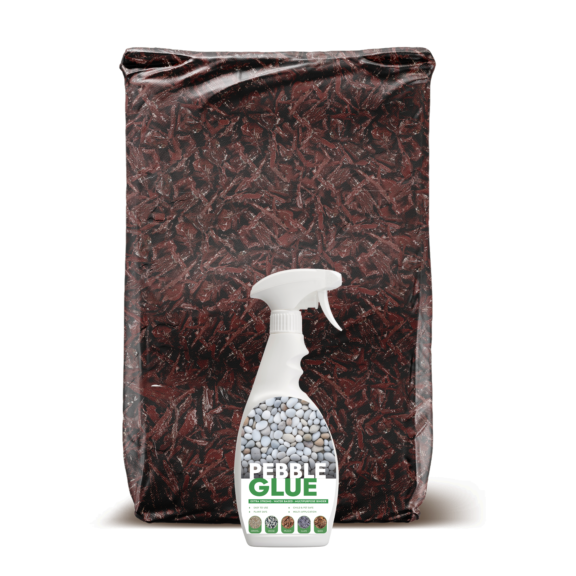 Rubber Mulch & Pebble Glue Kit | Mahogany Red | 1sqm