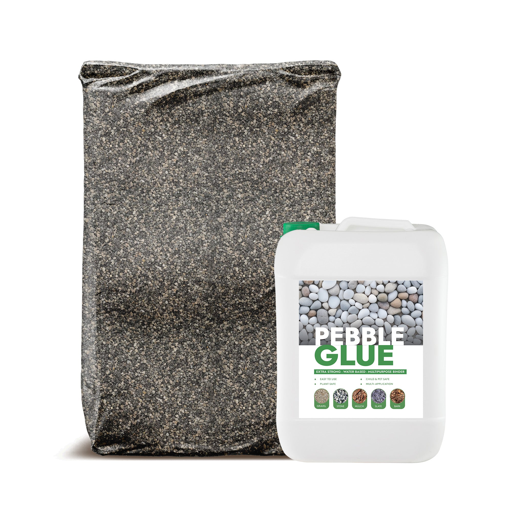 Marble Decorative Aggregate & Pebble Glue Kit | Dark Grey | 3.5–4sqm