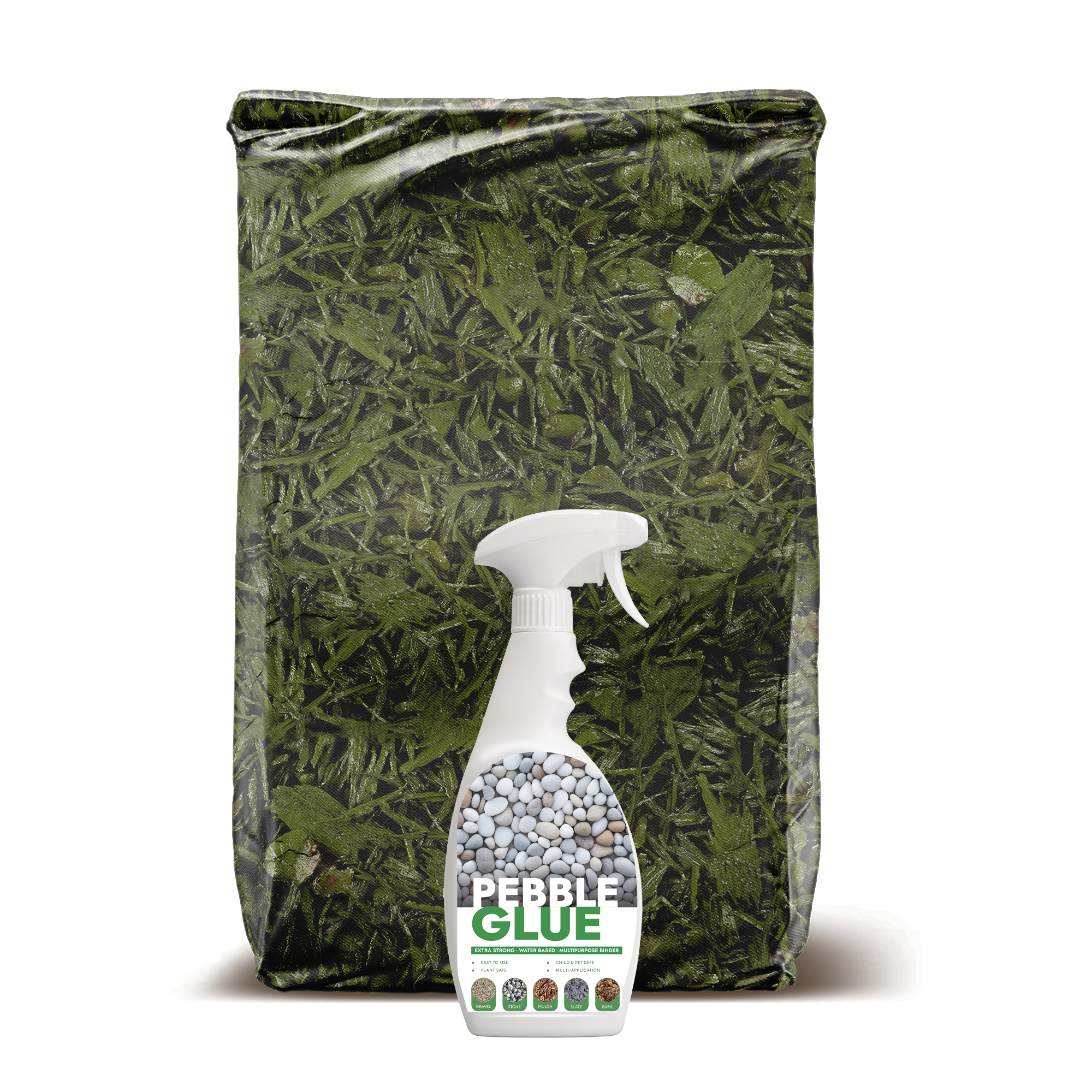 Rubber Mulch & Pebble Glue Kit | Spring Green | 1sqm