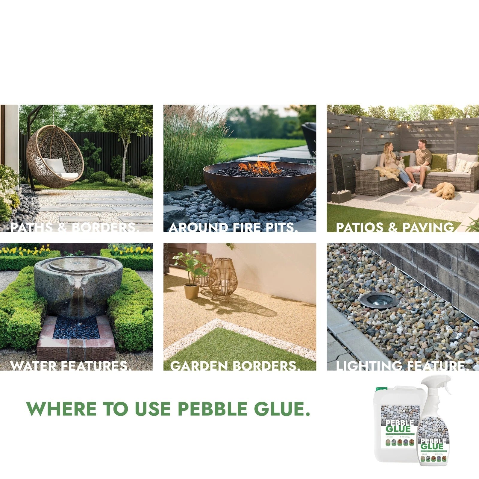Pebble Glue 1L | Covers 2 SQM | Reliable Fixative for Garden & Driveway Stones